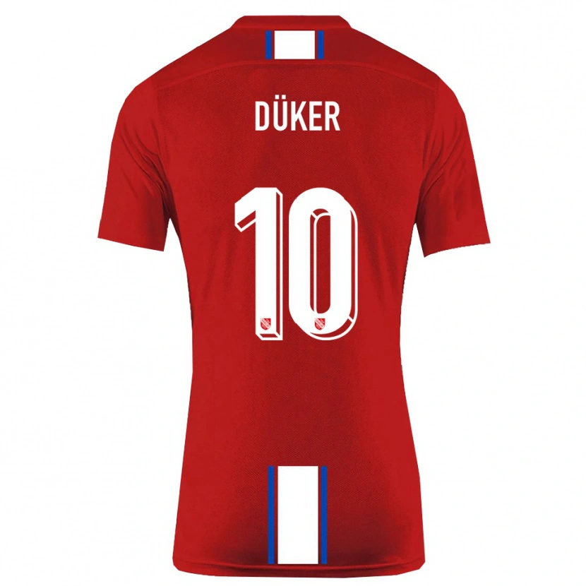 Danxen Kinder Julius Düker #10 Rot Weiß Heimtrikot Trikot 2025/26 T-Shirt