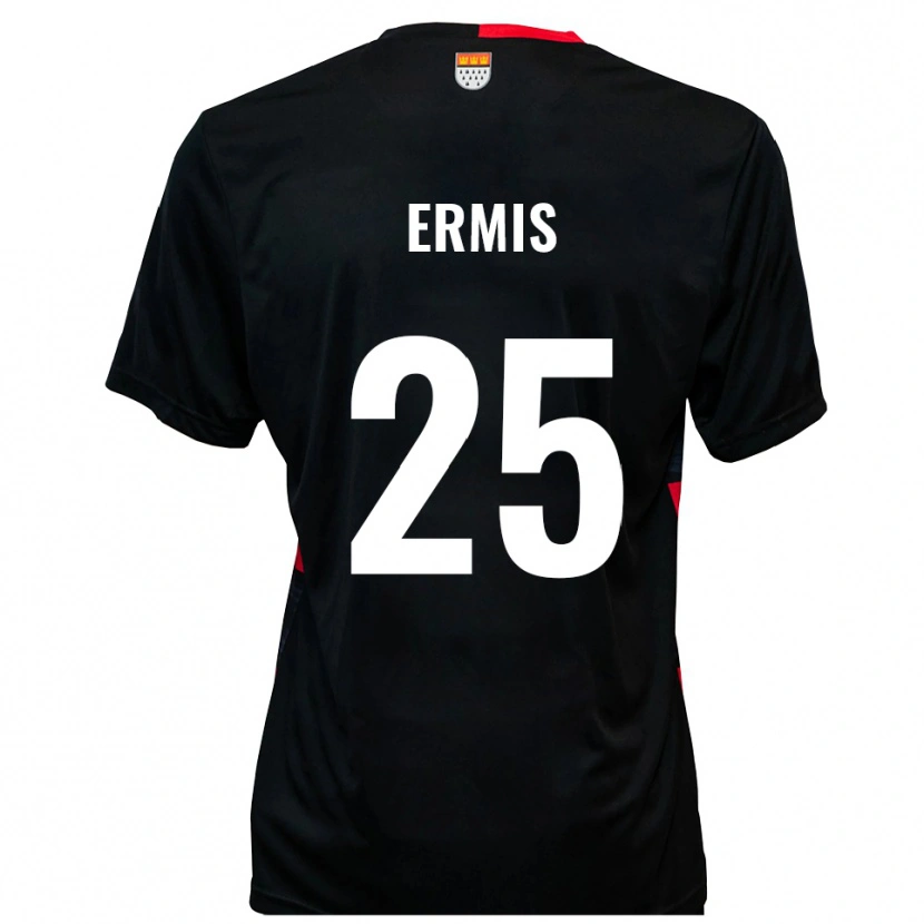 Danxen Kinder Kiyan Ermis #25 Schwarz Rot Heimtrikot Trikot 2025/26 T-Shirt