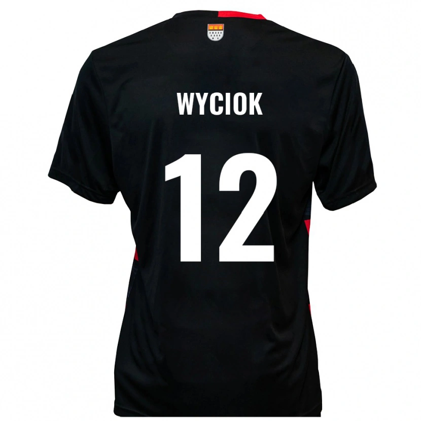 Danxen Kinder David Wyciok #12 Schwarz Rot Heimtrikot Trikot 2025/26 T-Shirt