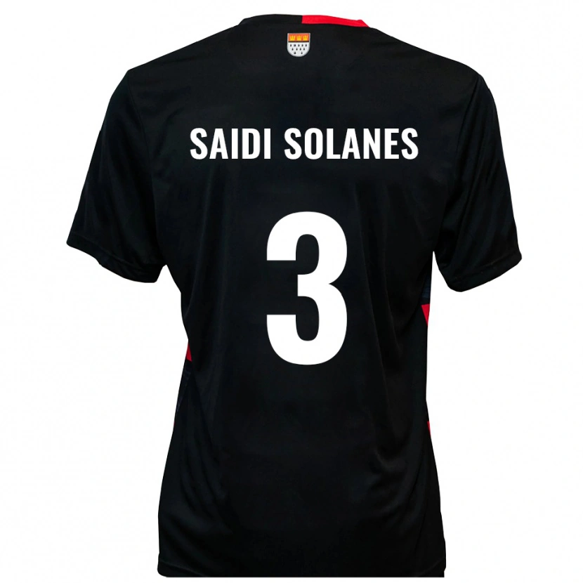 Danxen Kinder Maruan Saidi Solanes #3 Schwarz Rot Heimtrikot Trikot 2025/26 T-Shirt