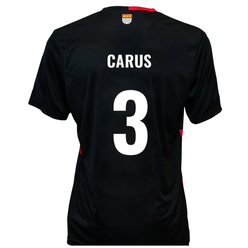 Danxen Kinder Vincent Carus #3 Schwarz Rot Heimtrikot Trikot 2025/26 T-Shirt