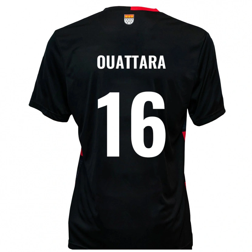 Danxen Kinder Kiyali Ouattara #16 Schwarz Rot Heimtrikot Trikot 2025/26 T-Shirt