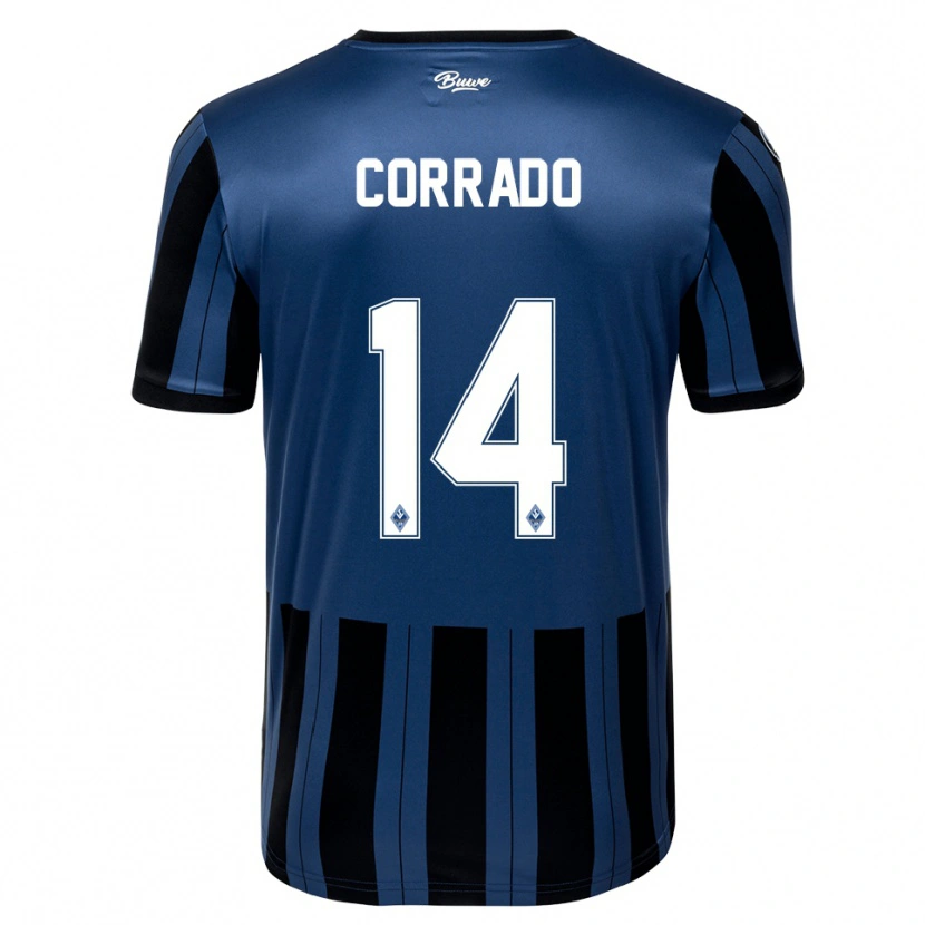 Danxen Kinder Tiziano Corrado #14 Blau Grau Schwarz Heimtrikot Trikot 2025/26 T-Shirt