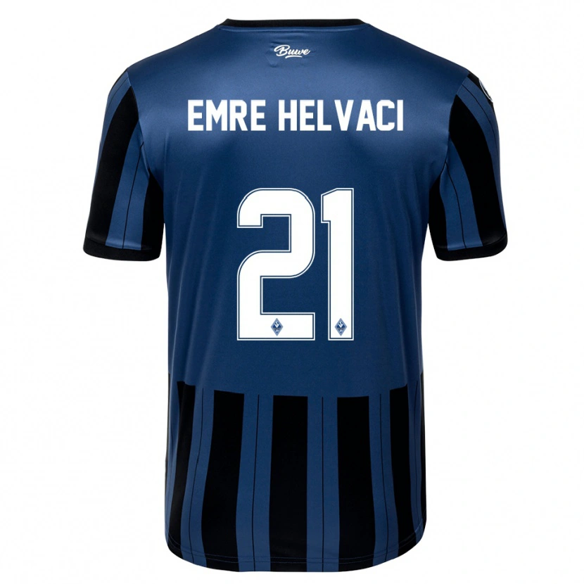 Danxen Kinder Faruk Emre Helvaci #21 Blau Grau Schwarz Heimtrikot Trikot 2025/26 T-Shirt