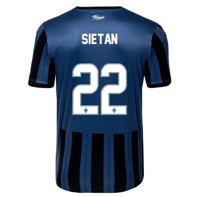 Danxen Kinder Janne Sietan #22 Blau Grau Schwarz Heimtrikot Trikot 2025/26 T-Shirt