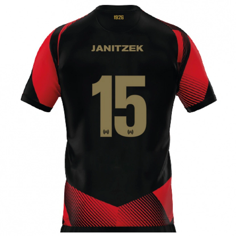 Danxen Kinder Justin Janitzek #15 Schwarz Rot Heimtrikot Trikot 2025/26 T-Shirt