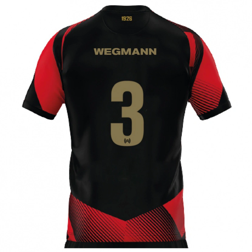 Danxen Kinder Marius Wegmann #3 Schwarz Rot Heimtrikot Trikot 2025/26 T-Shirt