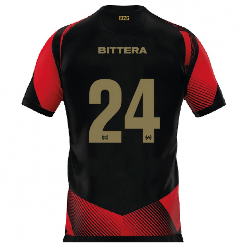 Danxen Kinder Buda Bittera #24 Schwarz Rot Heimtrikot Trikot 2025/26 T-Shirt