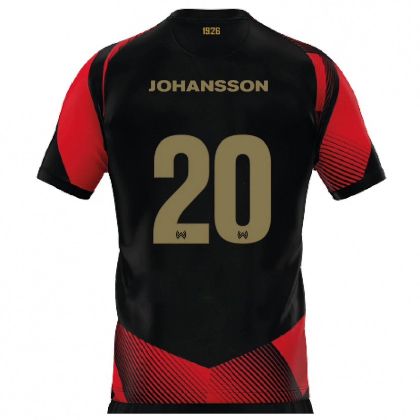 Danxen Kinder Ryan Johansson #20 Schwarz Rot Heimtrikot Trikot 2025/26 T-Shirt