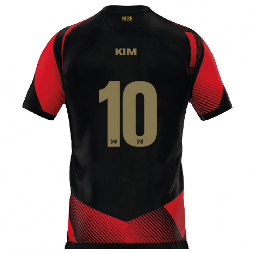 Danxen Kinder Sun-Kil Kim #10 Schwarz Rot Heimtrikot Trikot 2025/26 T-Shirt