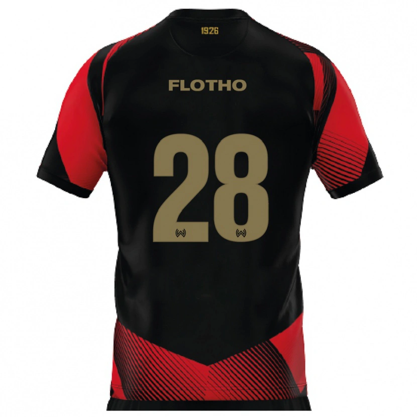 Danxen Kinder Moritz Flotho #28 Schwarz Rot Heimtrikot Trikot 2025/26 T-Shirt