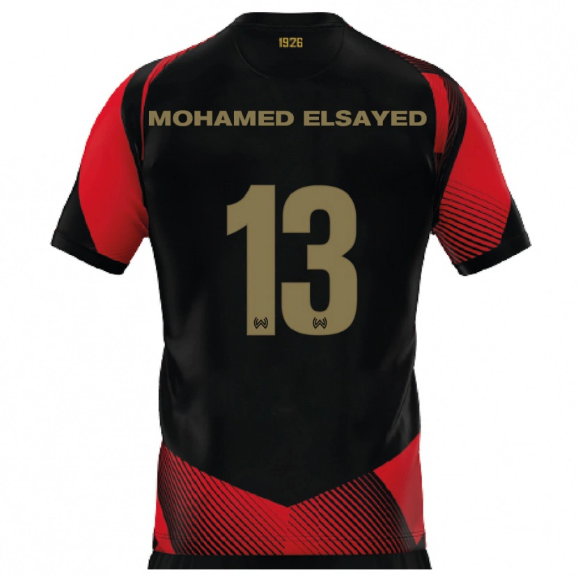 Danxen Kinder Samir Mohamed Elsayed #13 Schwarz Rot Heimtrikot Trikot 2025/26 T-Shirt