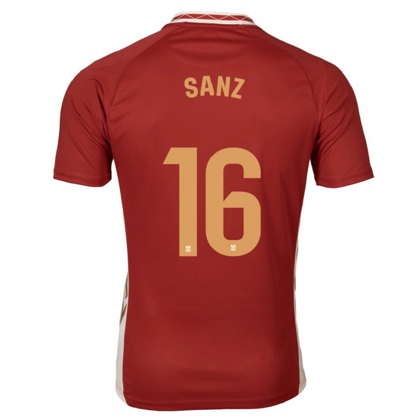 Danxen Kinder Aitor Sanz #16 Burgunder Gold Auswärtstrikot Trikot 2025/26 T-Shirt