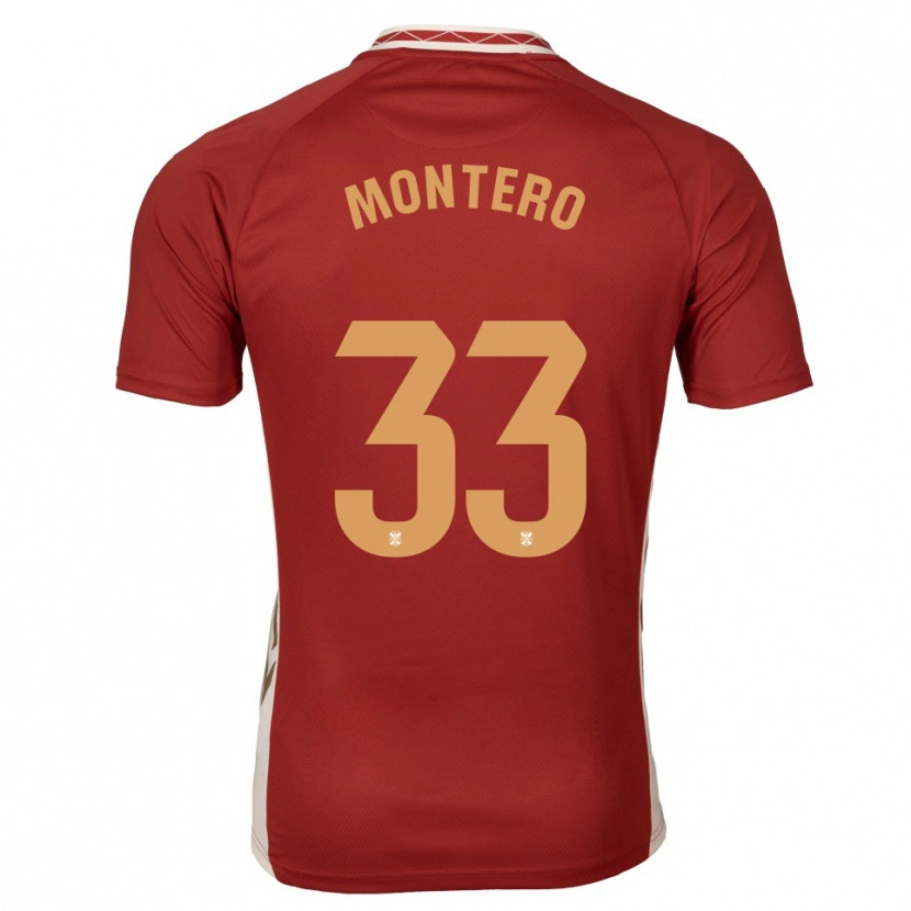 Danxen Kinder Manuel Montero #33 Burgunder Gold Auswärtstrikot Trikot 2025/26 T-Shirt