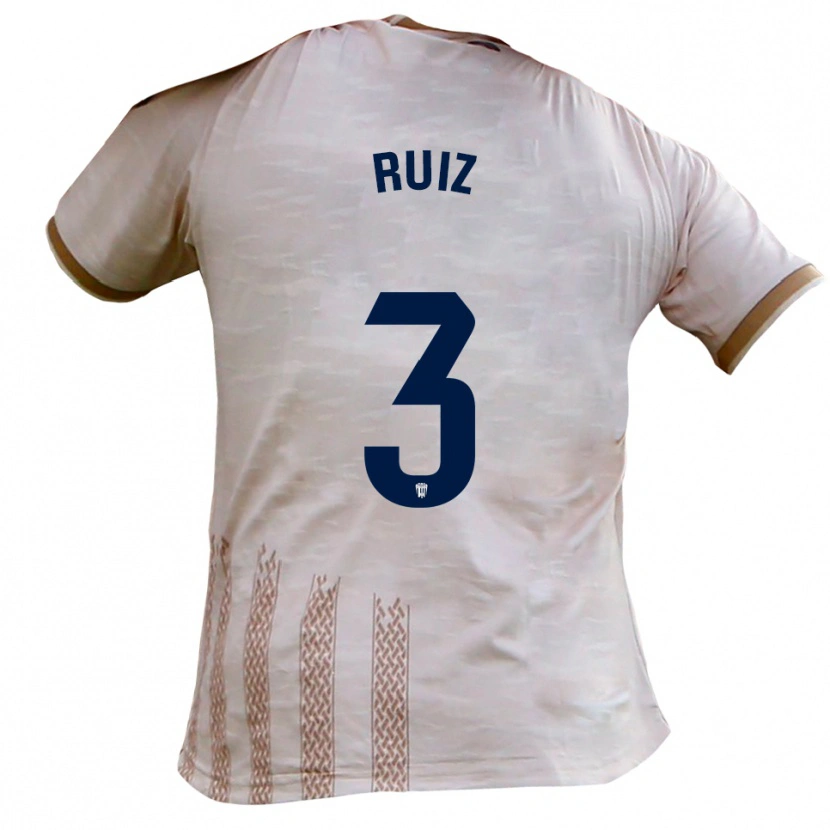 Danxen Kinder David Ruiz #3 Cremeweiß Braun Auswärtstrikot Trikot 2025/26 T-Shirt