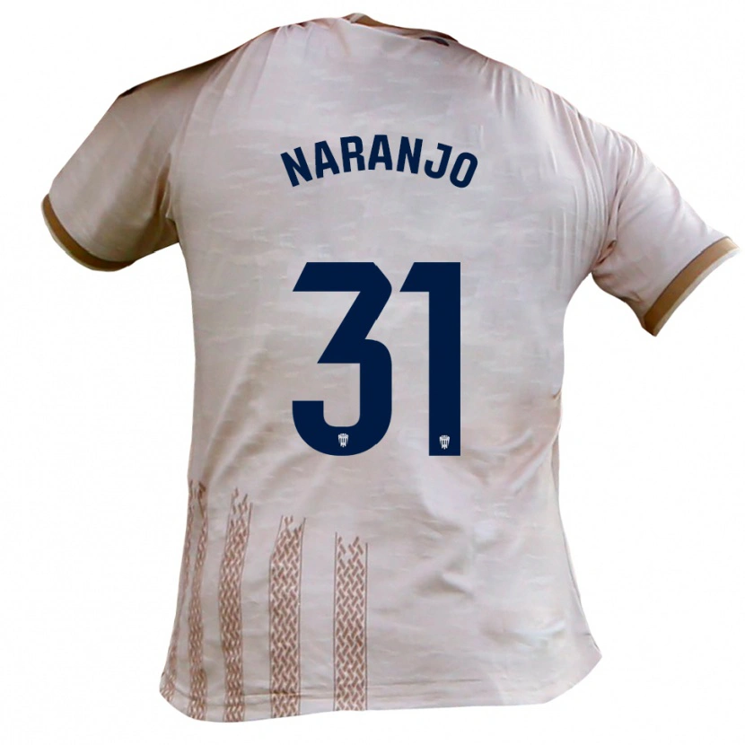 Danxen Kinder David Naranjo #31 Cremeweiß Braun Auswärtstrikot Trikot 2025/26 T-Shirt