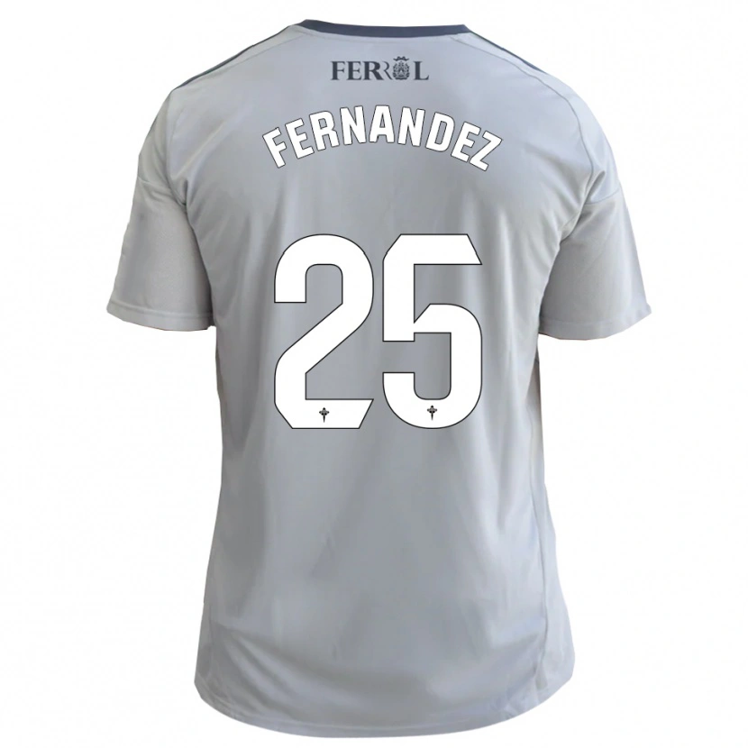Danxen Kinder César Fernández #25 Grau Silber Auswärtstrikot Trikot 2025/26 T-Shirt