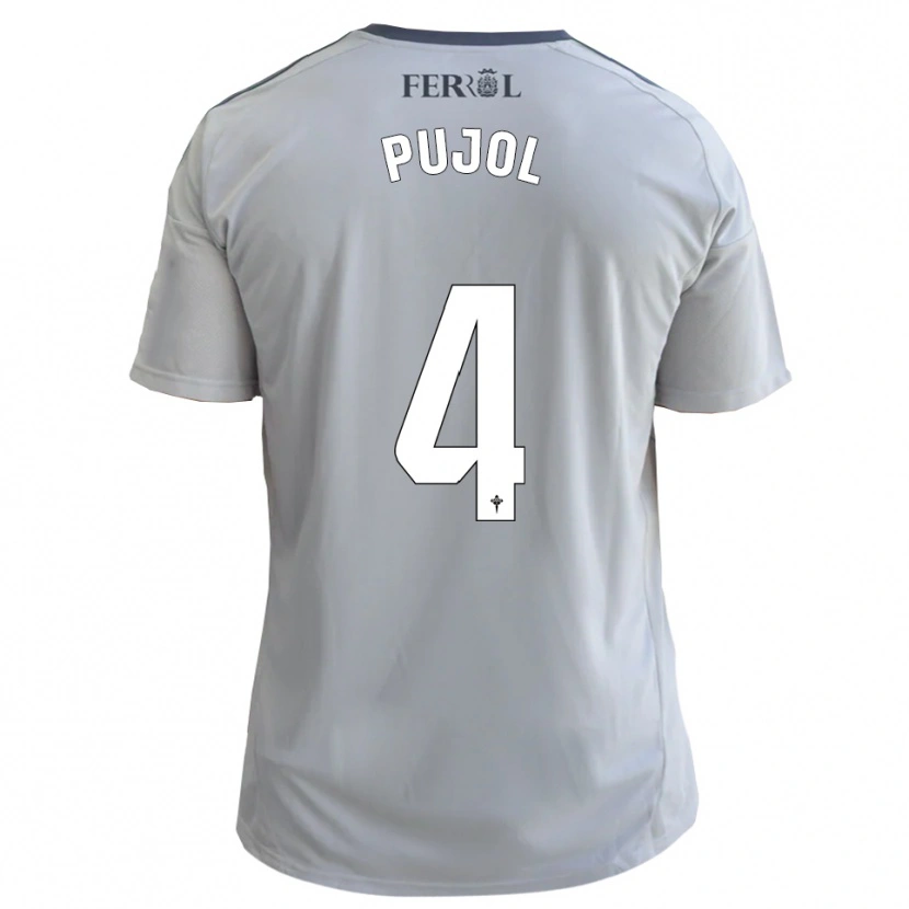 Danxen Kinder Edgar Pujol #4 Grau Silber Auswärtstrikot Trikot 2025/26 T-Shirt