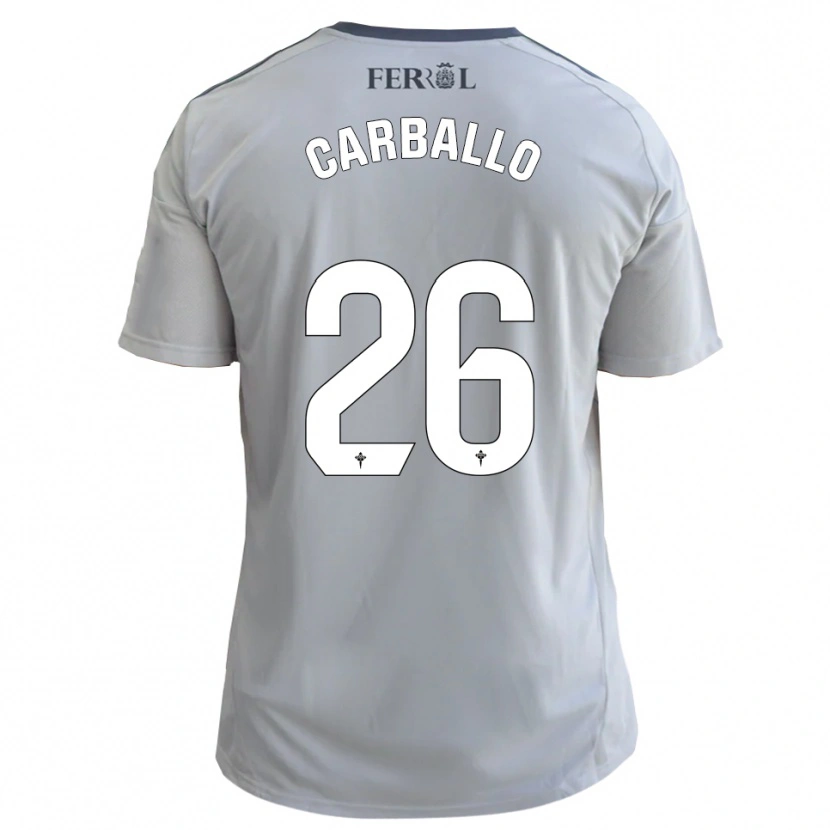 Danxen Kinder David Carballo #26 Grau Silber Auswärtstrikot Trikot 2025/26 T-Shirt