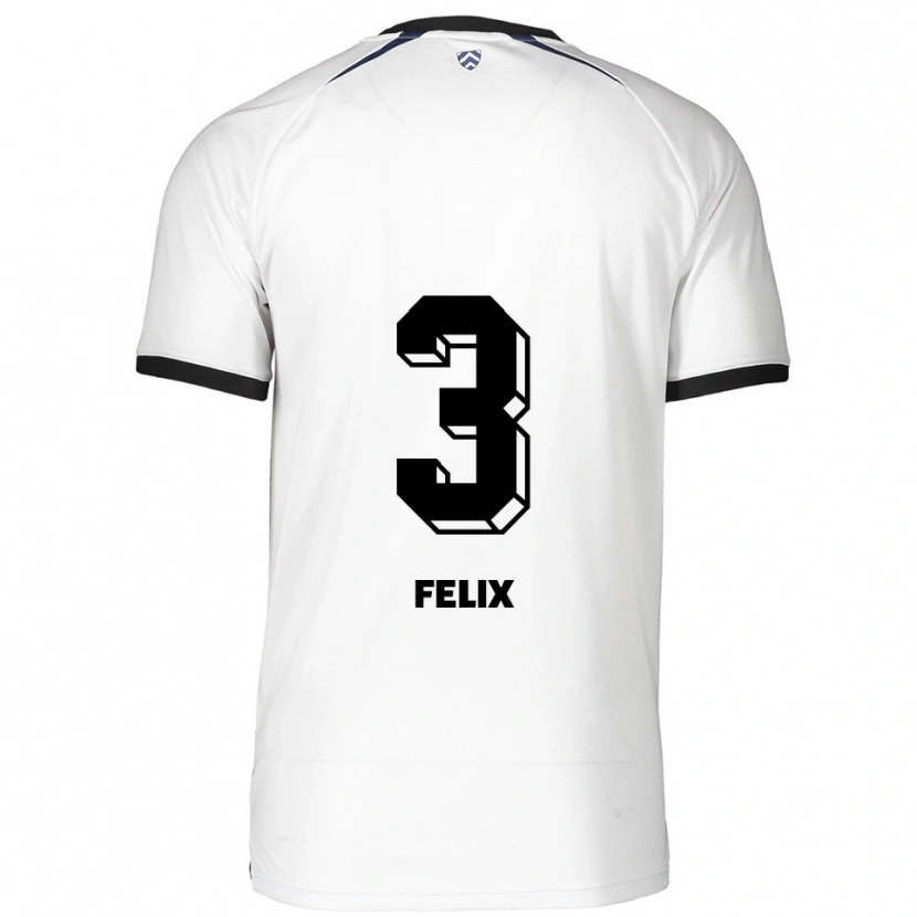 Danxen Kinder Joel Felix #3 Weiß Schwarz Auswärtstrikot Trikot 2025/26 T-Shirt