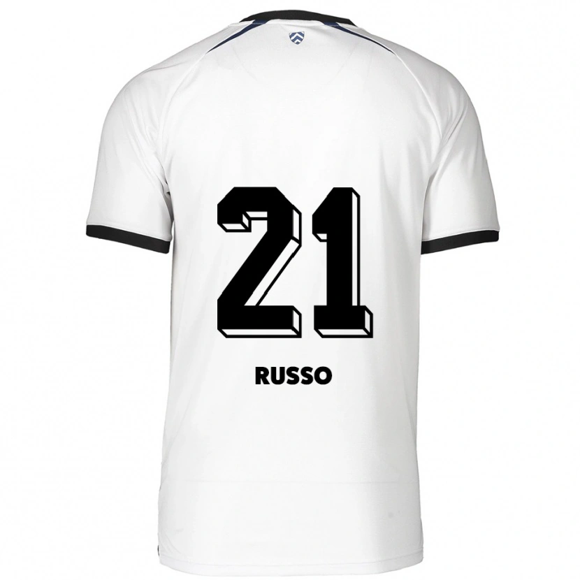 Danxen Kinder Stefano Russo #21 Weiß Schwarz Auswärtstrikot Trikot 2025/26 T-Shirt