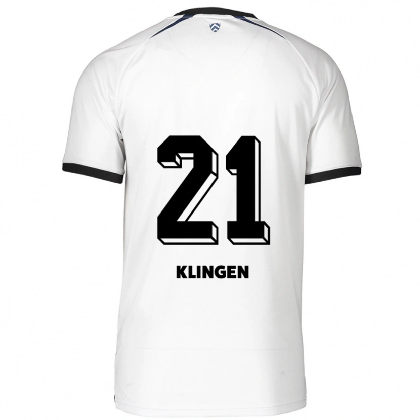 Danxen Kinder Emelie Klingen #21 Weiß Schwarz Auswärtstrikot Trikot 2025/26 T-Shirt