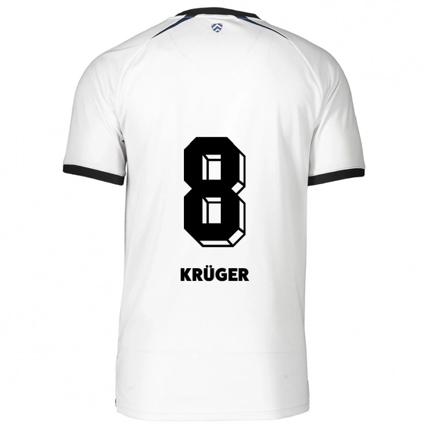 Danxen Kinder Tom Krüger #8 Weiß Schwarz Auswärtstrikot Trikot 2025/26 T-Shirt
