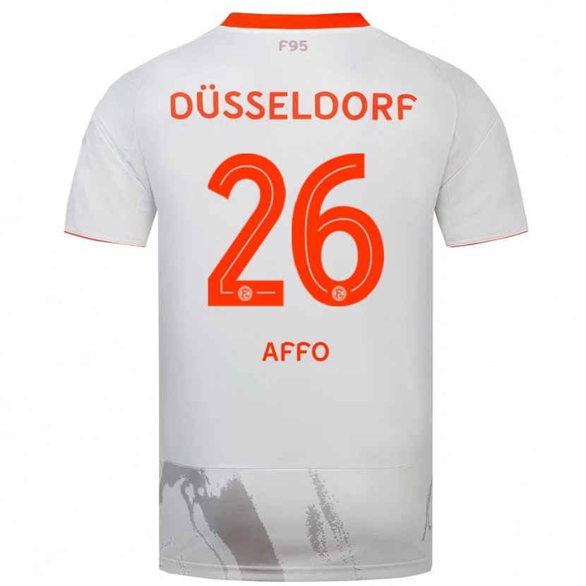 Danxen Kinder Samir Affo #26 Weiß Orange Auswärtstrikot Trikot 2025/26 T-Shirt