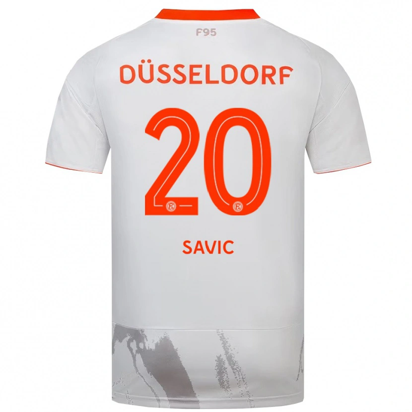 Danxen Kinder David Savic #20 Weiß Orange Auswärtstrikot Trikot 2025/26 T-Shirt