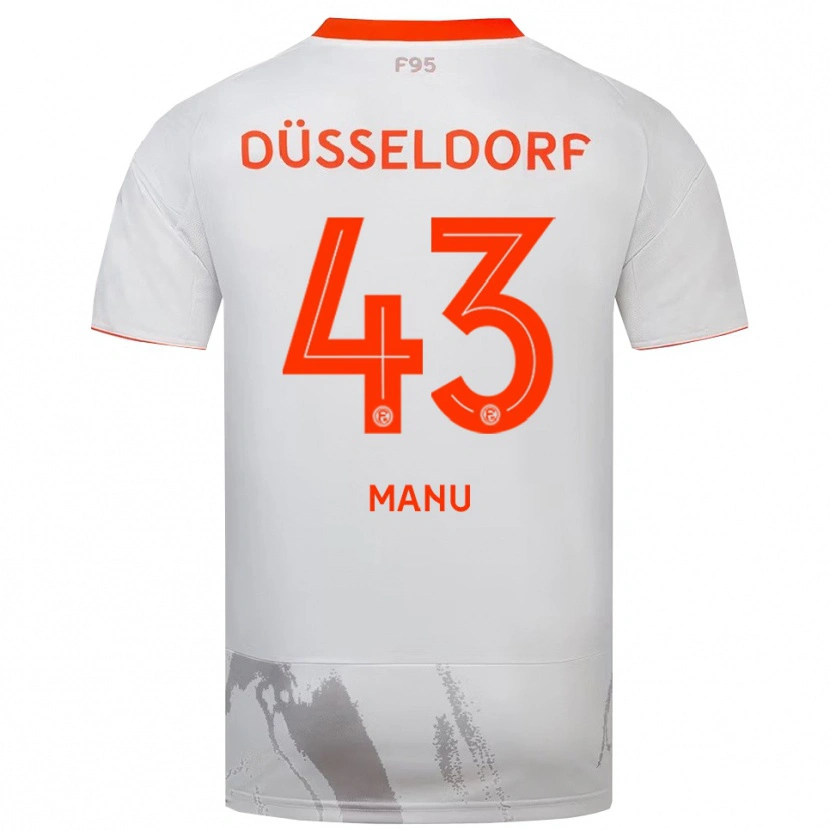 Danxen Kinder King Manu #43 Weiß Orange Auswärtstrikot Trikot 2025/26 T-Shirt