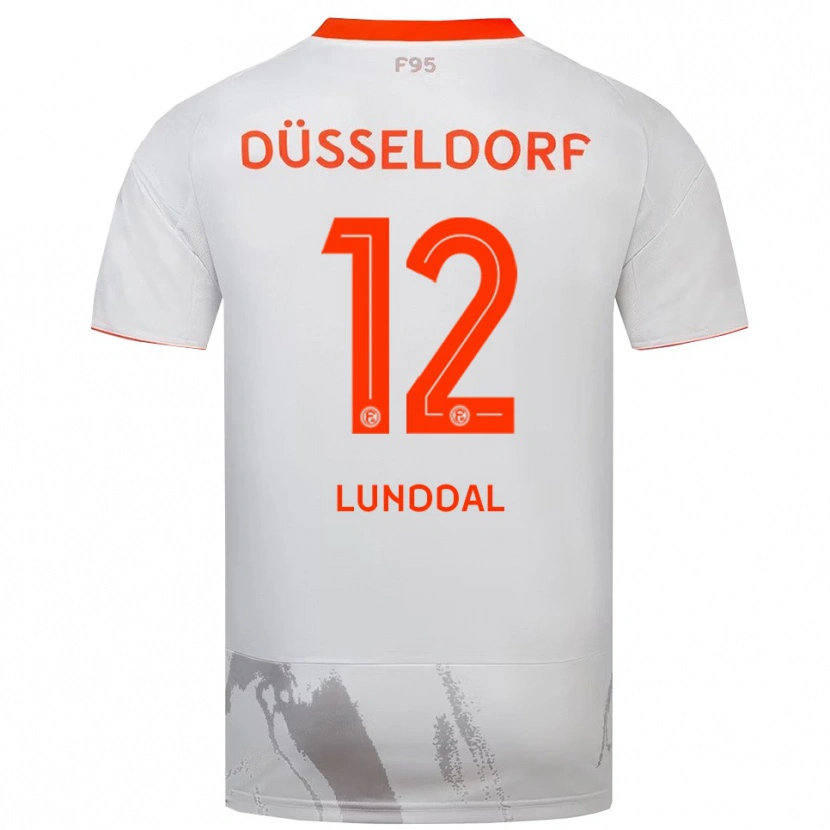 Danxen Kinder Valgeir Lunddal #12 Weiß Orange Auswärtstrikot Trikot 2025/26 T-Shirt