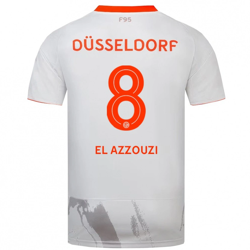 Danxen Kinder Anouar El Azzouzi #8 Weiß Orange Auswärtstrikot Trikot 2025/26 T-Shirt