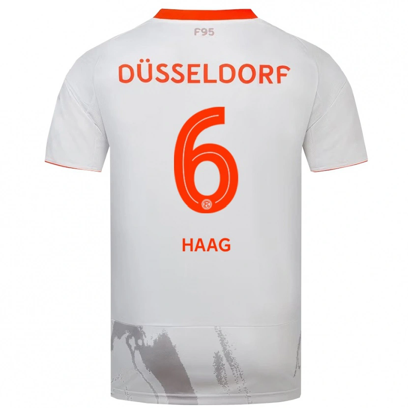 Danxen Kinder Giovanni Haag #6 Weiß Orange Auswärtstrikot Trikot 2025/26 T-Shirt