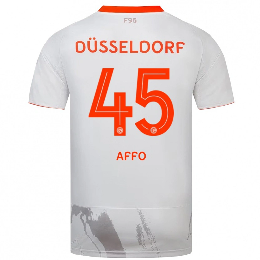 Danxen Kinder Karim Affo #45 Weiß Orange Auswärtstrikot Trikot 2025/26 T-Shirt