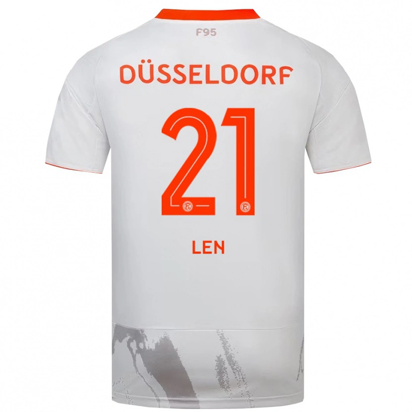 Danxen Kinder Maksym Len #21 Weiß Orange Auswärtstrikot Trikot 2025/26 T-Shirt