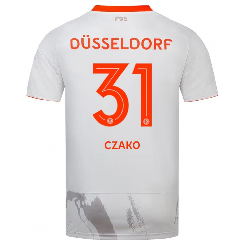 Danxen Kinder Milán Czakó #31 Weiß Orange Auswärtstrikot Trikot 2025/26 T-Shirt