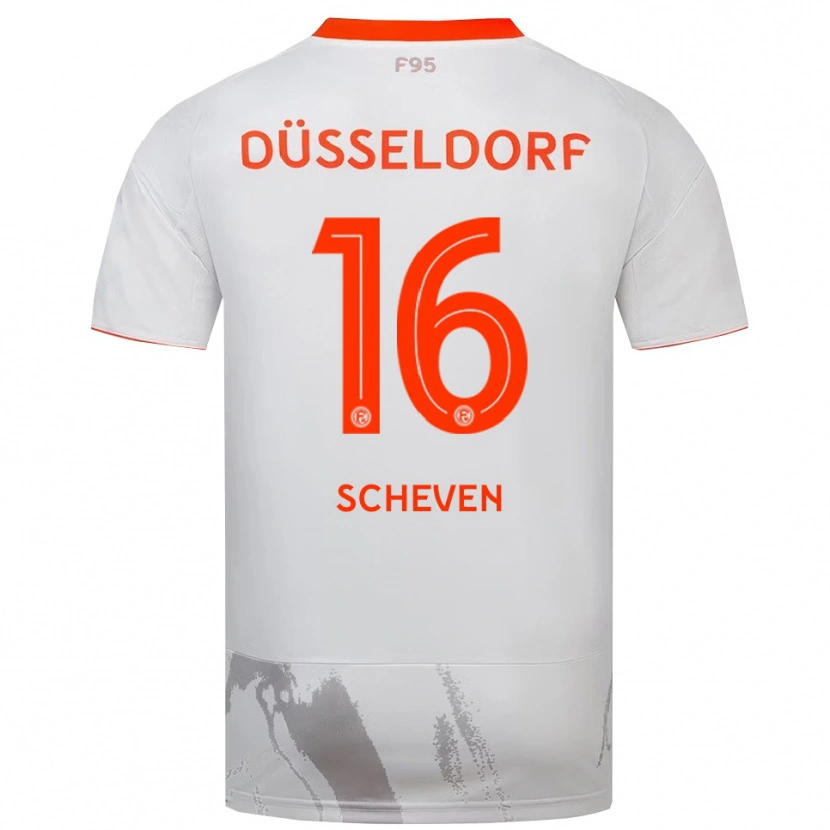 Danxen Kinder Josua Scheven #16 Weiß Orange Auswärtstrikot Trikot 2025/26 T-Shirt