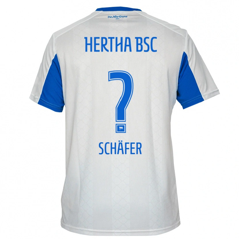 Danxen Kinder Daniel Schäfer #0 Weiß Blau Auswärtstrikot Trikot 2025/26 T-Shirt