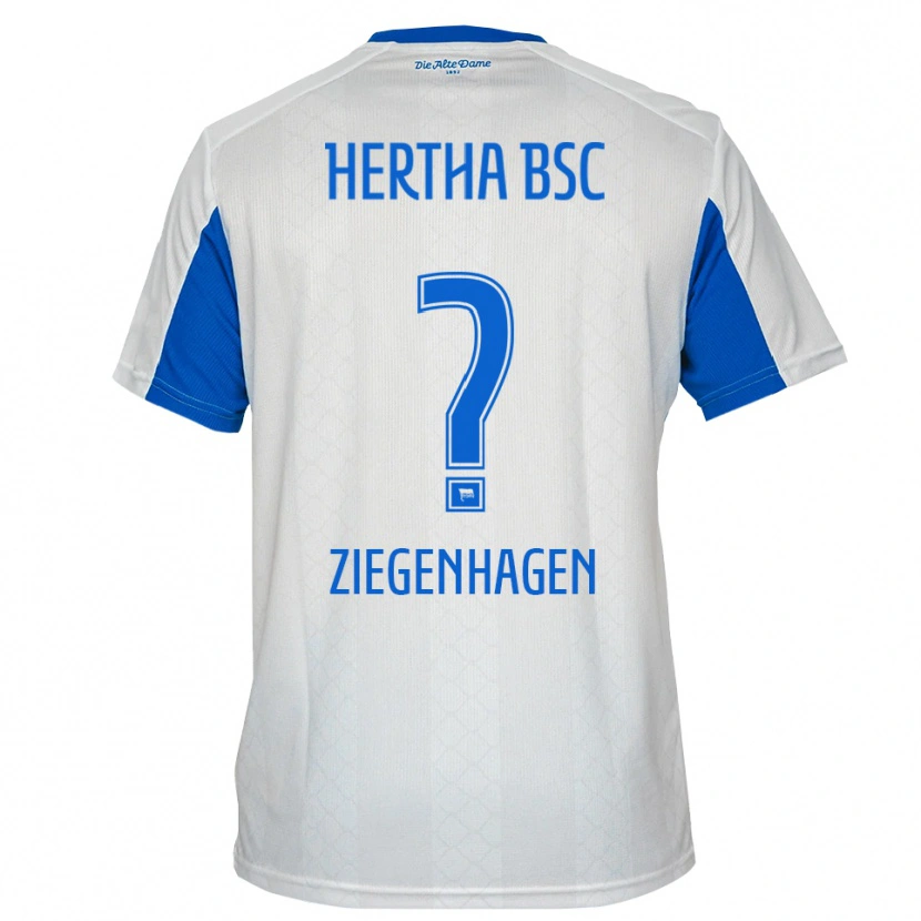 Danxen Kinder Kevin Ziegenhagen #0 Weiß Blau Auswärtstrikot Trikot 2025/26 T-Shirt