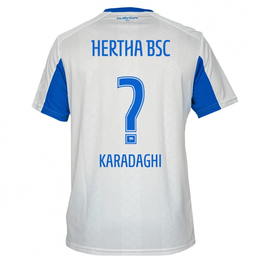 Danxen Kinder Faruk Karadaghi #0 Weiß Blau Auswärtstrikot Trikot 2025/26 T-Shirt