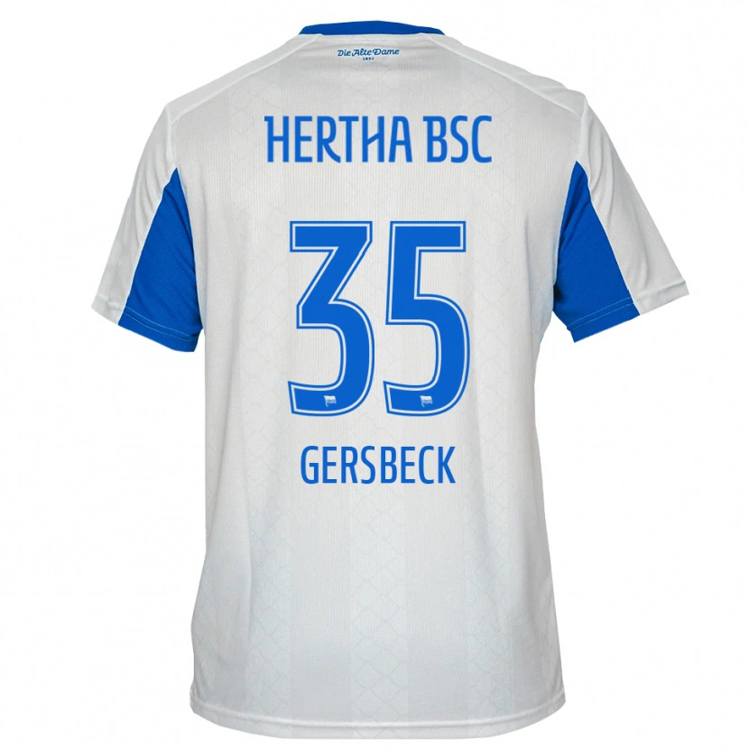 Danxen Kinder Marius Gersbeck #35 Weiß Blau Auswärtstrikot Trikot 2025/26 T-Shirt