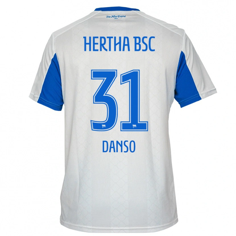 Danxen Kinder Serwaah-Bonsu Danso #31 Weiß Blau Auswärtstrikot Trikot 2025/26 T-Shirt