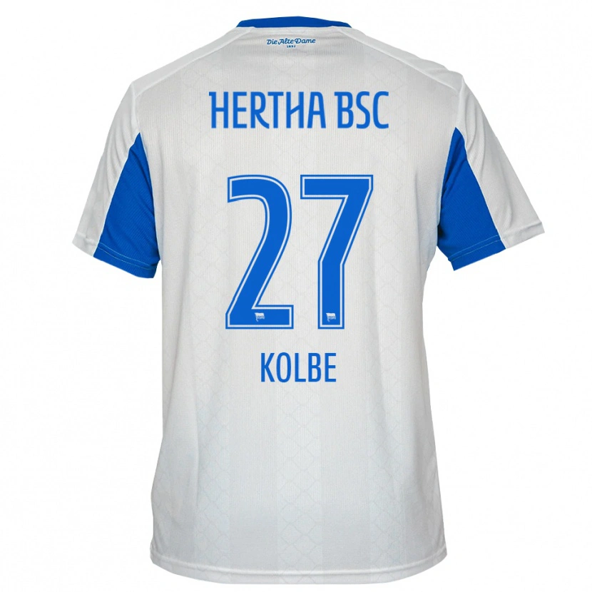 Danxen Kinder Niklas Kolbe #27 Weiß Blau Auswärtstrikot Trikot 2025/26 T-Shirt