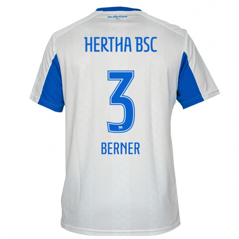 Danxen Kinder Janne Berner #3 Weiß Blau Auswärtstrikot Trikot 2025/26 T-Shirt