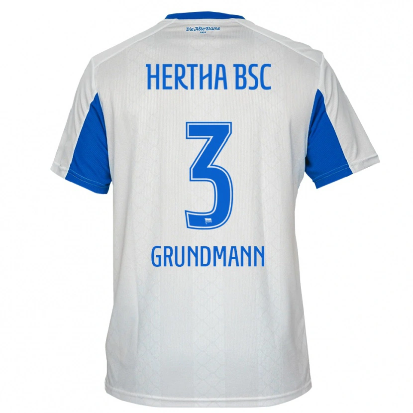 Danxen Kinder Leon Grundmann #3 Weiß Blau Auswärtstrikot Trikot 2025/26 T-Shirt