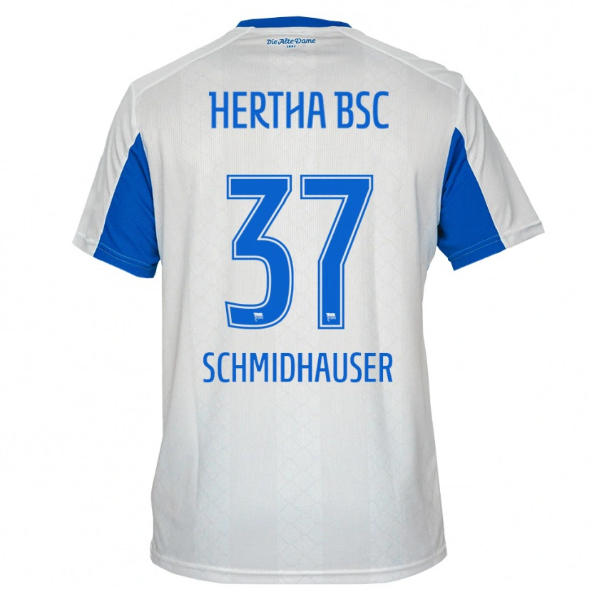 Danxen Kinder Oliver Schmidhauser #37 Weiß Blau Auswärtstrikot Trikot 2025/26 T-Shirt