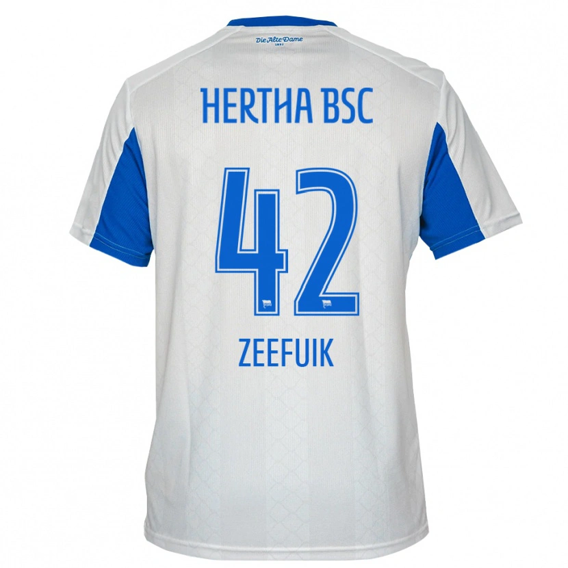 Danxen Kinder Deyovaisio Zeefuik #42 Weiß Blau Auswärtstrikot Trikot 2025/26 T-Shirt
