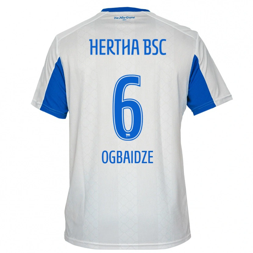 Danxen Kinder Shalva Ogbaidze #6 Weiß Blau Auswärtstrikot Trikot 2025/26 T-Shirt