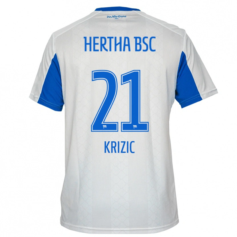 Danxen Kinder Ivan Krizic #21 Weiß Blau Auswärtstrikot Trikot 2025/26 T-Shirt