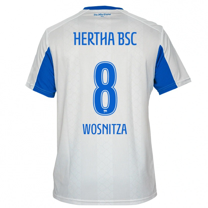 Danxen Kinder Noah Wosnitza #8 Weiß Blau Auswärtstrikot Trikot 2025/26 T-Shirt